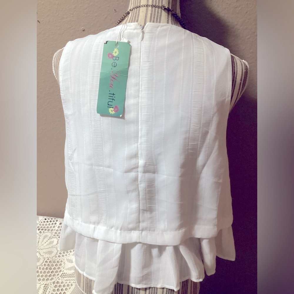 BE YOU TIFUL NEWT SLEEVELESS WHITE TOP - Picture 4 of 13